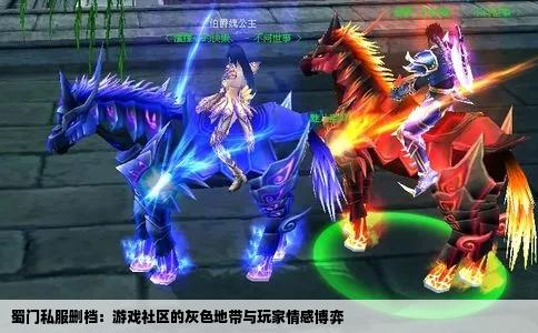 蜀门私服删档：游戏社区的灰色地带与玩家情感博弈